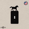 Running Horse Toggle Light Switch Wall Plate (Single Toggle, Black)
