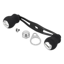 PATIKIL Fishing Reel Power Handle, Aluminum Alloy Baitcasting Reel Handle Rocker with EVA Double Knob Grip Replacement for Rocker Arm Accessory, Black