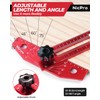 Nicpro Woodworking Scriber Marking Line Ruler, Adjustable Aluminum Alloy Sliding