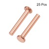 uxcell 25 Pcs 1/8" x 25/32" Flat Head Copper Solid