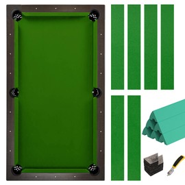iEsstros 8ft Pool Table Felt and Bumper Kit Felt for Pool Table Billiard Cloth 8ft with K66 Pool Table Bumpers 8 Foot, K66 Pool Table Cushions Facing, 6 Pcs Cloth Strips and Staple Remover-Green