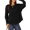 Dokotoo Women's Fashion Waffle Knit Crew Neck Long Sleeve Oversized