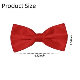 Bwerfuet Classic Bow Tie Adjustable Neck Bow Tie Solid Color Satin Bow Tie for Men Wedding Party Party Graduation Gifts Dress up (Red)