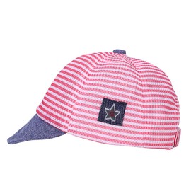 Baby Mesh Baseball Cap Toddler Sun Hat Infant Cotton Stripe Hat Kids Newborn Adjustable Peaked Cap Summer Sun Protection Hat Comfortable Breathable Child Sun Visor Hat for 3-12 Months Boys Girls