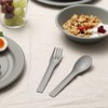 ideaco Cutlery 2 Spoons, 2 Forks, 4 Pieces, Ash Gray