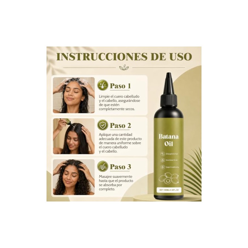 Batana Oil Aceite de Batana Cuidado Capilar 100ml Pack 2