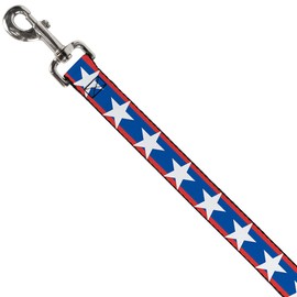 Buckle-Down Dog Leash Stars Stripes Red Blue White 4 Feet Long 0.5 Inch Wide