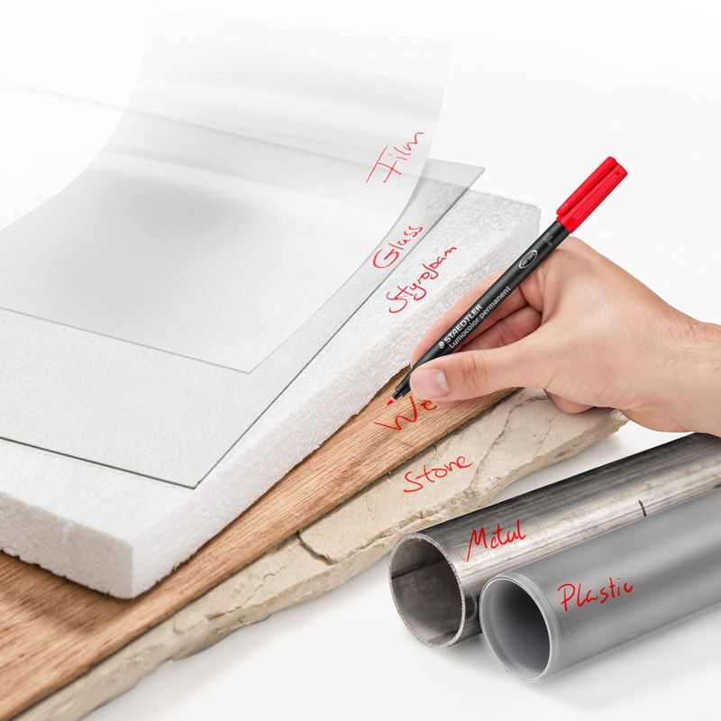 Staedtler Lumocolor 318-9X Permanent Foil Pen Smudge-proof and Waterproof on