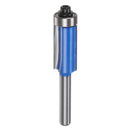 HARFINGTON Flush Trim Router Bit 1/4" Shank 1/2" Dia 1" Cutting Depth Top Bearing Flush Straight Cut Trimming Router Bits Carbide for Particle Board Plywood MDF Woodwork, Blue