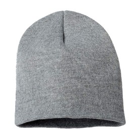 COUVER Unisex Knitted Solid Acrylic Beanie – Warm Winter 8 Inch Beanie Hat, Heather Grey