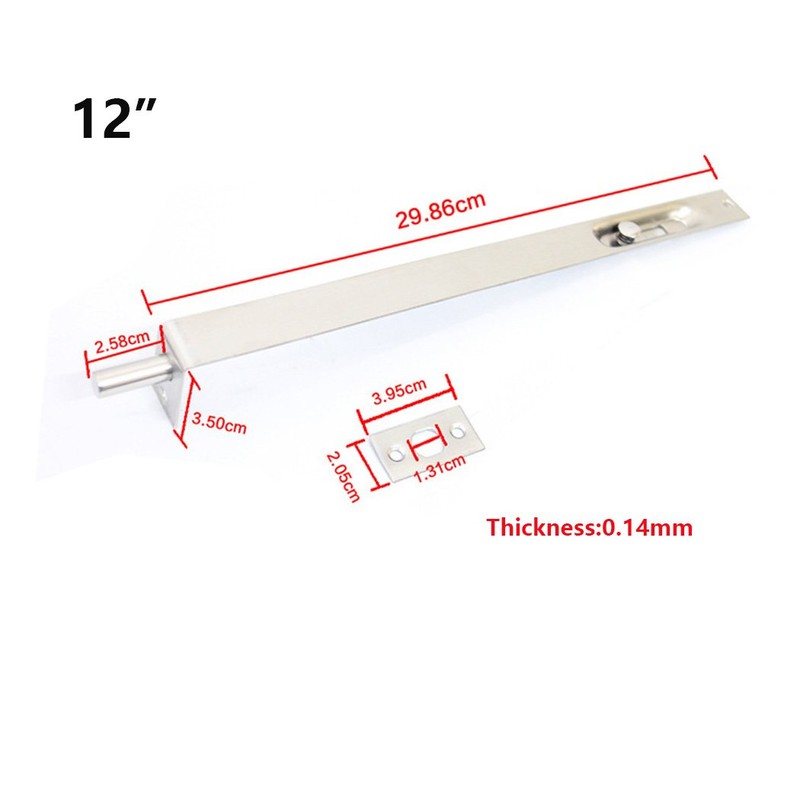 Stainless Steel Door Slide Bolt Latch Lock Flush Bolt for
