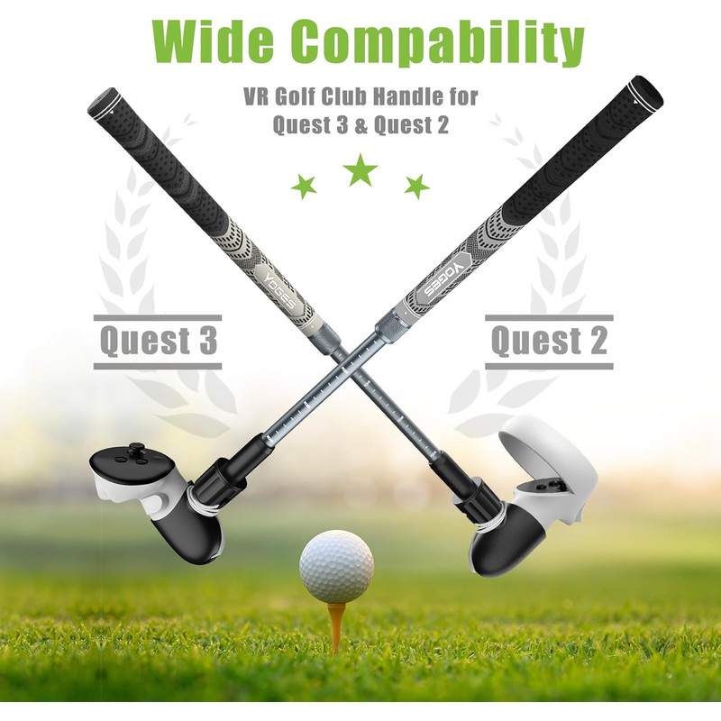 YOGES Adjustable Length VR Golf Club Handle for Meta Quest