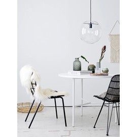 Bloomingville Mongolian Lamb Fur Rug Throw, Natural White