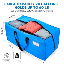 AlexHome Heavy Duty Extra Large Moving Bags,Storage Totes for Moving,Reusable Plastic Moving Boxes,Packing and Moving Supplies,Cloth Containers (Set of 7)