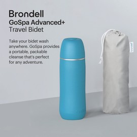 Brondell GoSpa Advanced Portable Bidet for Travel–Pop-Up Nozzle System –High-Quality Compact Bidet with Discreet Travel Bag for Convenient Storage–500mL, Blue