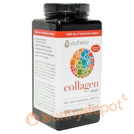 Youtheory Collagen Biotin 390 tablets Type 1,2,3  18 Amino Acids 6000 mg 09/25+