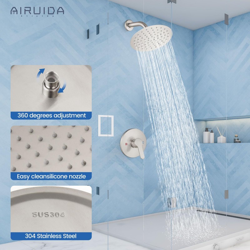 Airuida Single Function Shower Trim Kit Shower Faucet Set Wall