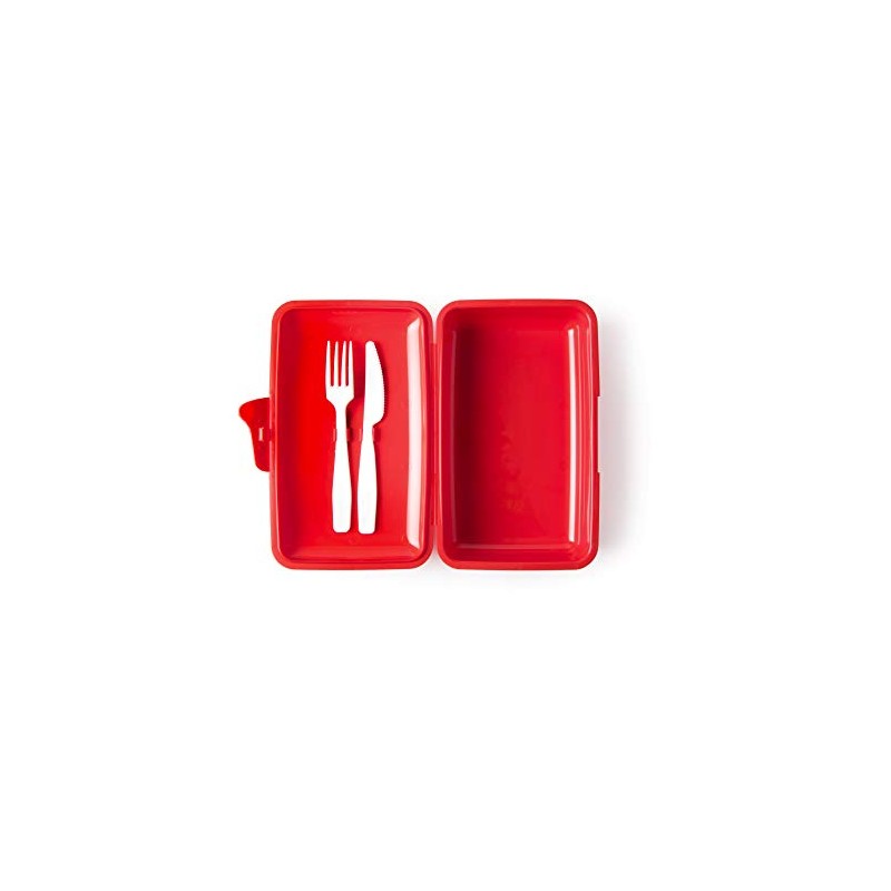 Excelsa Popeye Olivia Lunch Box with Cutlery, Red, 23 x