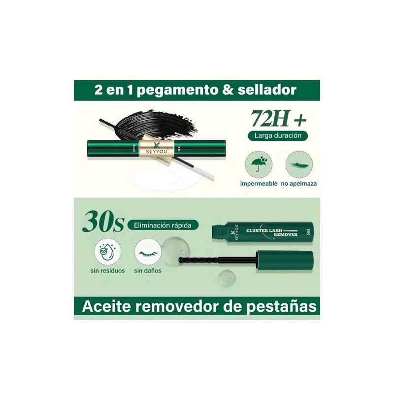 Kit de Extensiones de Pestañas KEYYOU 40D Mink Sintético para
