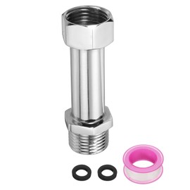 uxcell G1/2" Shower Diverter Valve Way, Stainless Steel Bidet Adapter Connector Hose Fitting Tee with PTFE Tape and Gasket for Bidet Angle Valve Hose Toilet Faucet, （64mm,Silver)