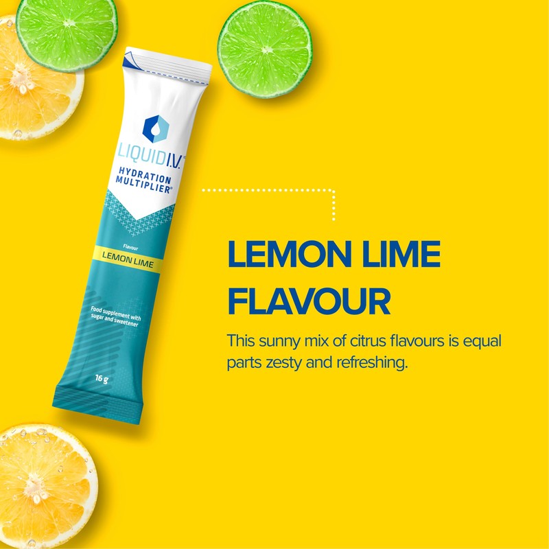 Liquid I.V. Hydration Multiplier Electrolyte Powder Mix Lemon Lime +