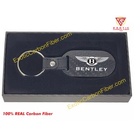 Exotic Carbon Fiber Bentley White Logo Carbon Fiber Key Fob - 2x2 Gloss REAL!!