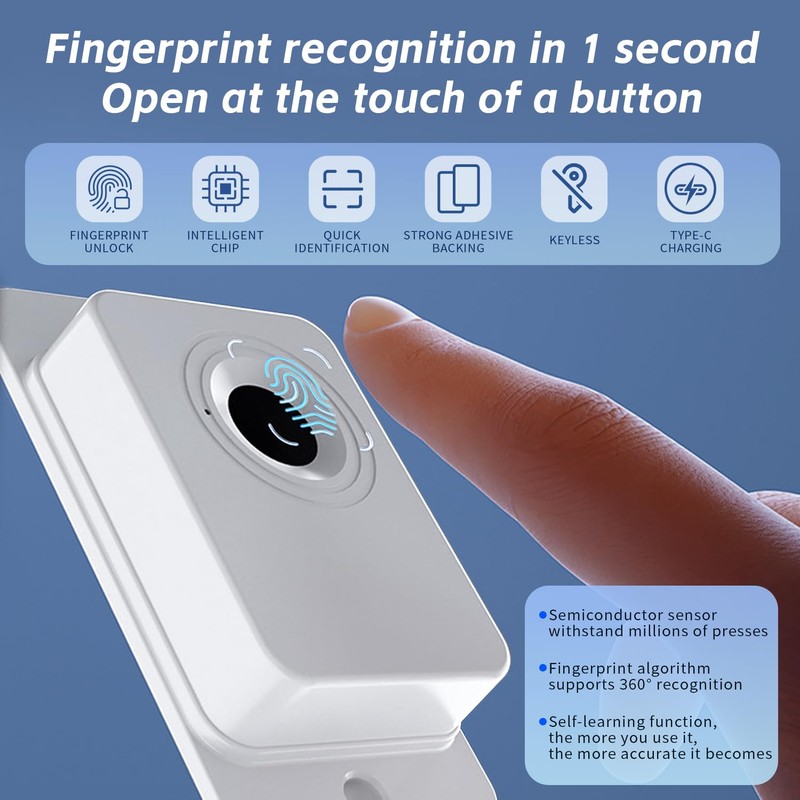 Fridge Lock with Fingerprint, Cabinet Lock, Baby, Child Lock, No