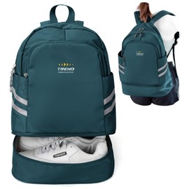 WEFLIER Sports Backpack, Women’s, Men’s, Sports Bag, Waterproof, Daybag, Rucksack with Separate Shoe Compartment, Lightweight, Small, Large Capacity, Wet and Dry Separation, Gym Daypack, peacock blue