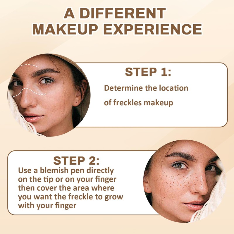 Landrain Freckles Pen, Waterproof Freckles Pen, Natural Look, Soft Feather