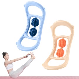 Pilates Ring, Forreen Pack of 2 Yoga Massage Ring Toning Exercises Fascia Stretching Ring, Yoga Pilates Circles with Massage Rollers for Thighs and Calf Massage, Stretching Training