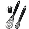 Schneebesen Silikon Set, 2 Stück Schwarz Rührbesen, Silikondrähte Ballonschneebesen für