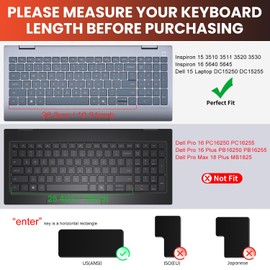 Keyboard Cover for 2026 2025 Dell 15 Laptop DC15250 DC15255 15.6, 2024 2023 15.6 Dell Inspiron 15 3510 3511 3520 3530 3535 5510 5515 5518, Inspiron 16 5640 5645 Skin, Ombre Purple