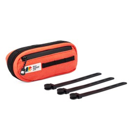 Oso Supply Co Waxed Canvas Frame Bag – Waterproof Zippers, Dual Storage Compartments, Adjustable Straps – Fits All Frame Sizes, Perfect for Cycling, Commuting, and Adventure Rides (Red/Orange)