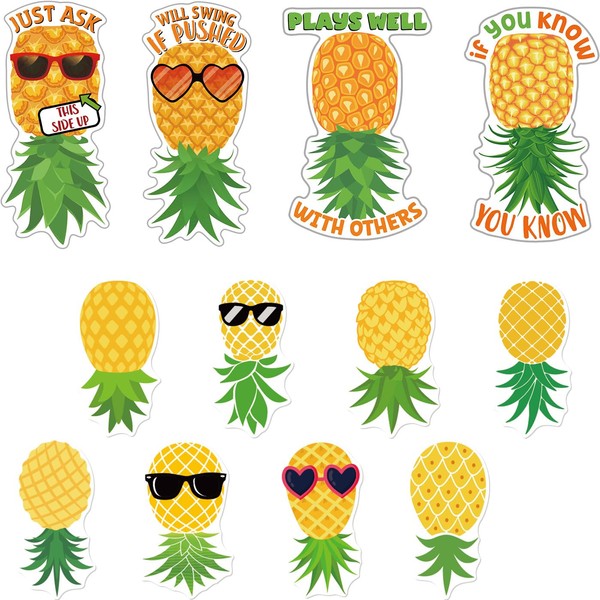 Cruise Door Magnets Decorations Stickers - 12 Pcs Pineapple Upside