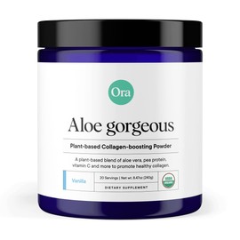 Ora Organic Ora Organic Vegan Collagen-Boosting Powder for Women and Men - Hair, Skin, & Nails Support - Bamboo Silica, Plant-Based Protein, Organic Vitamin C, Aloe Vera - Vanilla Flavor, 20 Servings