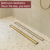 Muschbath 24 Inch Linear Shower Drain, Brushed Brighter Gold Shower