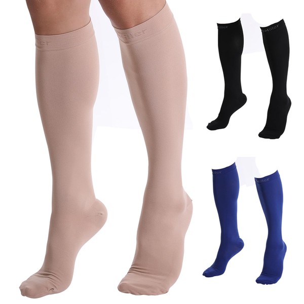 Doc Miller Compression Socks for Women and Men - 15-20mmHg - Graduated Compression Socks for Improved Circulation, Varicose Veins and Shin Splints