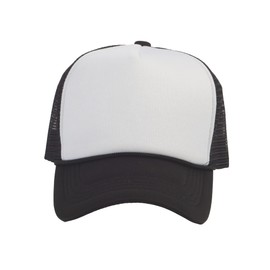 TOP HEADWEAR Blank Trucker Hat - Mens Trucker Hats Foam Mesh Snapback White/Black