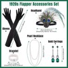 PLULON 1920s Flapper Great Gatsby Accessories Set Fashion Roaring 20's