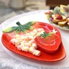 FORLONG Ceramic Red Strawberry Chip and Dip Serving Trays, Appetizers