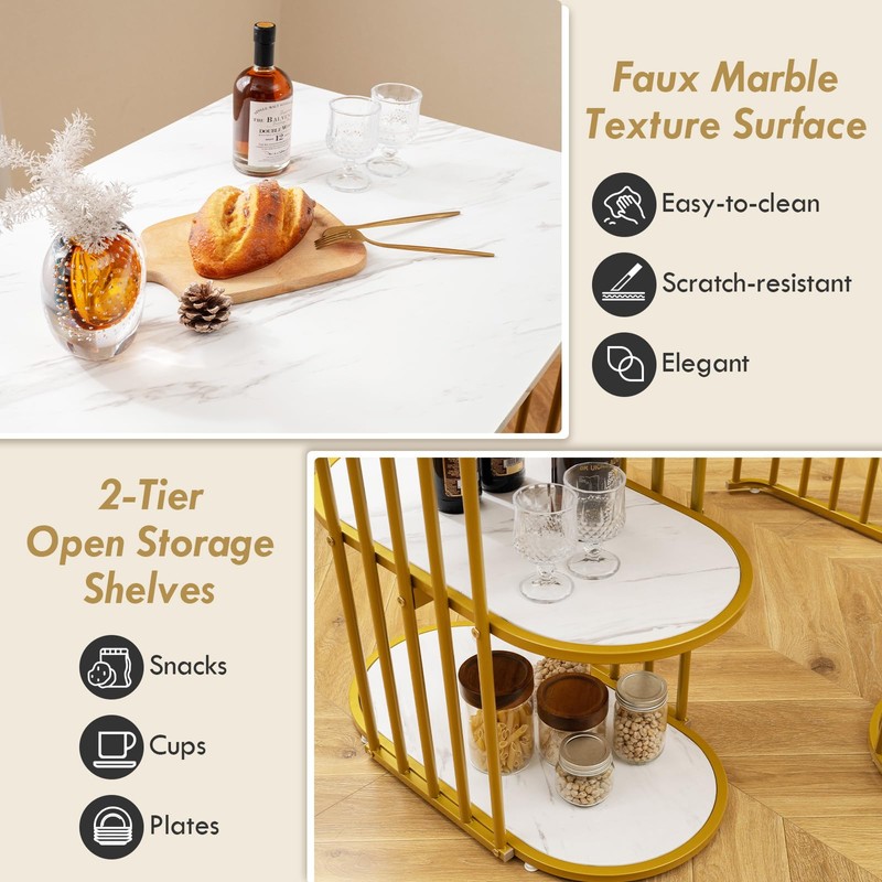 Giantex 3-Piece Dining Table Set for 2, Rectangular Kitchen Table