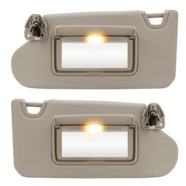 TadaMark Left Driver & Right Passenger Side Sun Visor Fit for Nissan Altima 2013 2014 2015 2016 2017 2018 Beige with Light Without Sunroof Replace # 96400-3TA2A 96401-3TA2A (1 Pair)