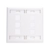 Leviton 6-Port Dual Gang QuickPort Wallplate with ID Windows, 42080-6WP,