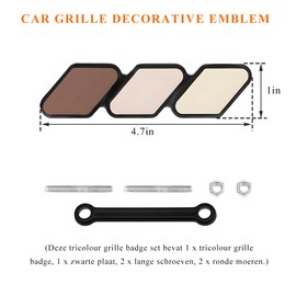 BWBWND Tri-Color Grille Decor Badge, Front Slotted Grille Emblem Decoration Insert Trims, 3-Color Stripe Decal Classic Emblem Compatible with Tacoma 4 Runner, Car Accessories (I)