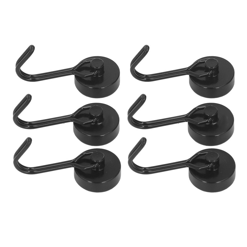 6Pcs Magnetic Hook 180° Rotation 0‑8kg Strong Neodymium Magnet for