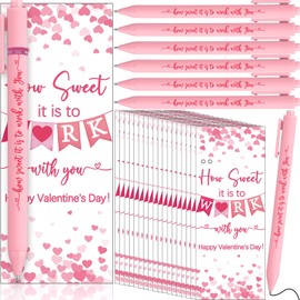 Resurhang Resurhang 20 Set Valentines Appreciation Gifts for Employees Bulk with Greeting Cards Team Gift Ballpoint Pen Thank You Greeting Cards Valentine Party Favors for Coworker Colleague Teacher Nurse