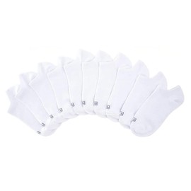 K. Bell Women's No Show Socks, White, 10 Pairs