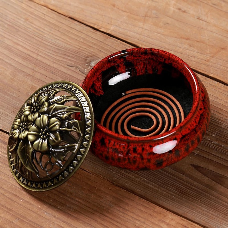 LamDawn Incense Burner with Calabash Incense Stick Holder - Porcelain