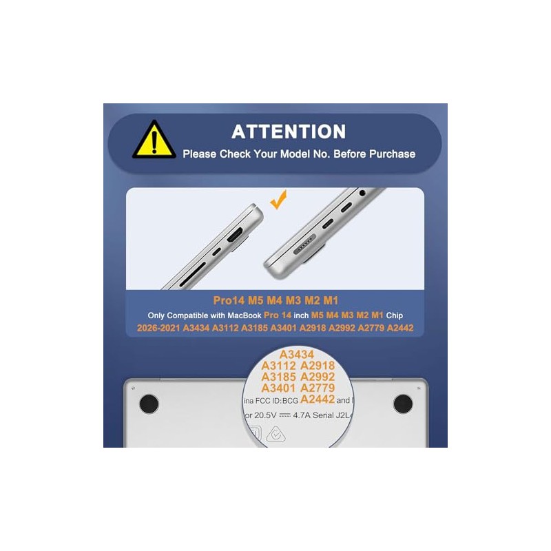 MOSISO Funda Compatible con MacBook Pro 14 M5 A3427 A3426