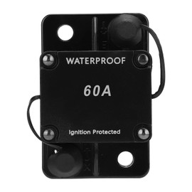 HT-608 Circuit Breaker Waterproof Automatic Switch Auto Reset Fuse Holder Fuse Inverter Overload DC12-24V(60A)